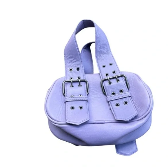 NWOT Free People, Say Yes Leather Bag, In Purple - Picture 3 of 6